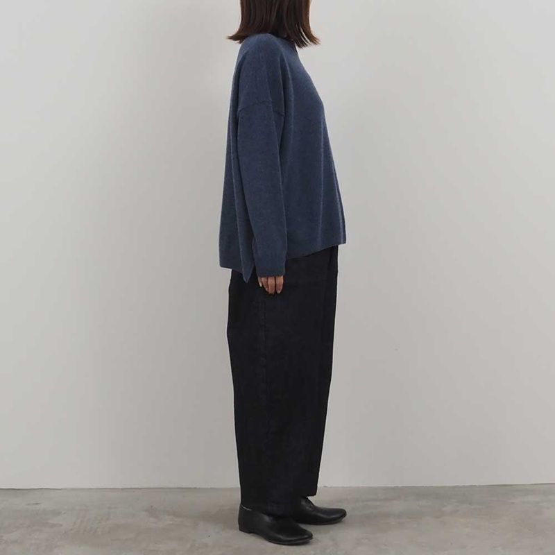 ミルキーラムワイドニット 杢ブルー