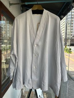 ムラ糸くるみカーディガン タイルグレー