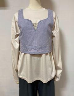 スラブデニム ビスチェ ブリーチ