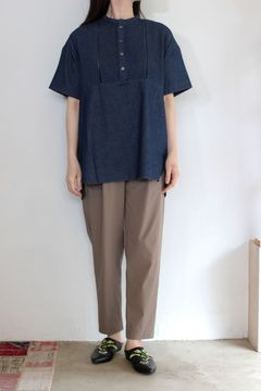ピンタックシャツ インディゴ