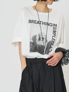 [8461-100KK] アニマルフォト”DOG”Tee ホワイト