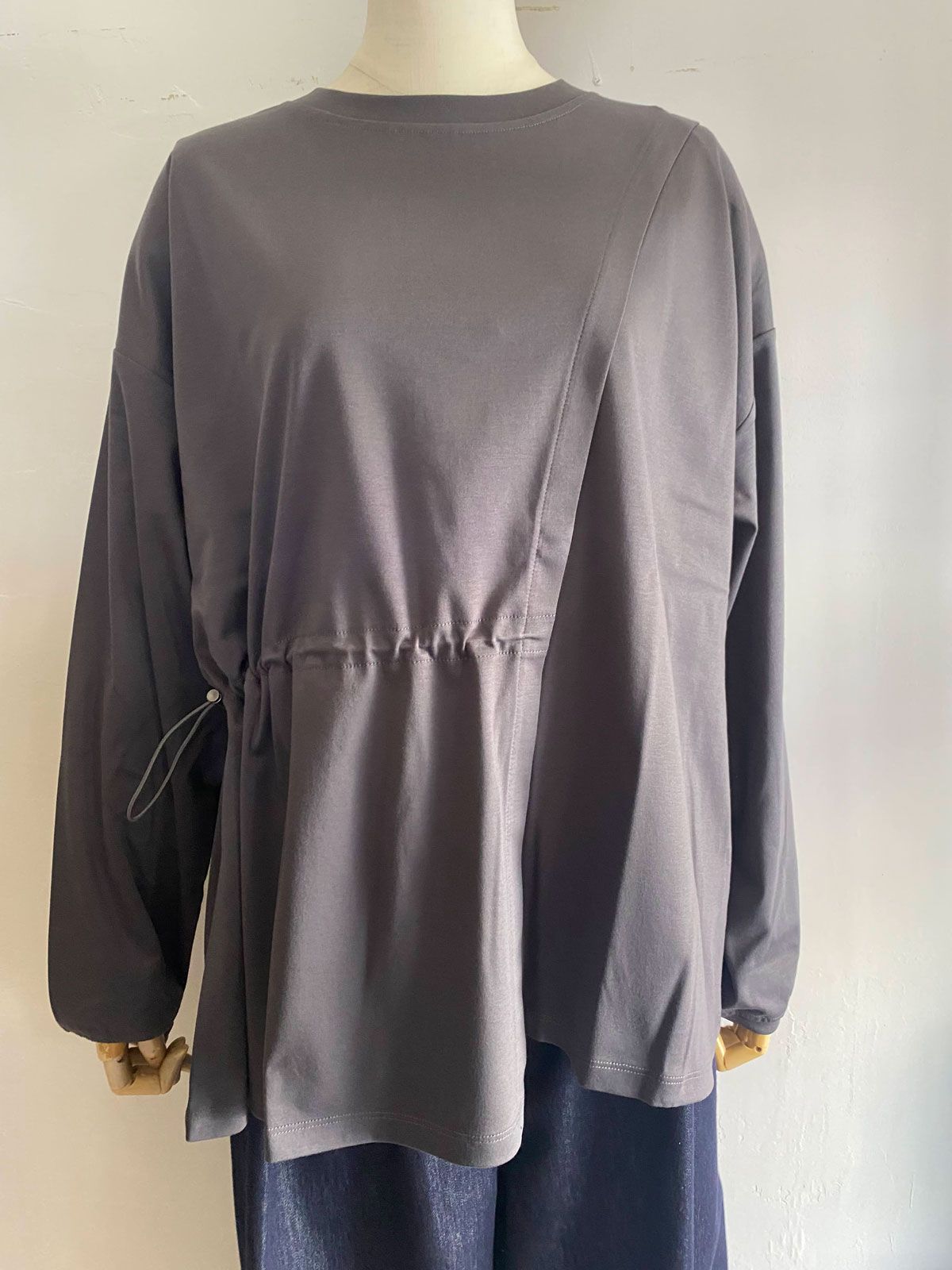 コンパクトスムース デザイントップス グレー