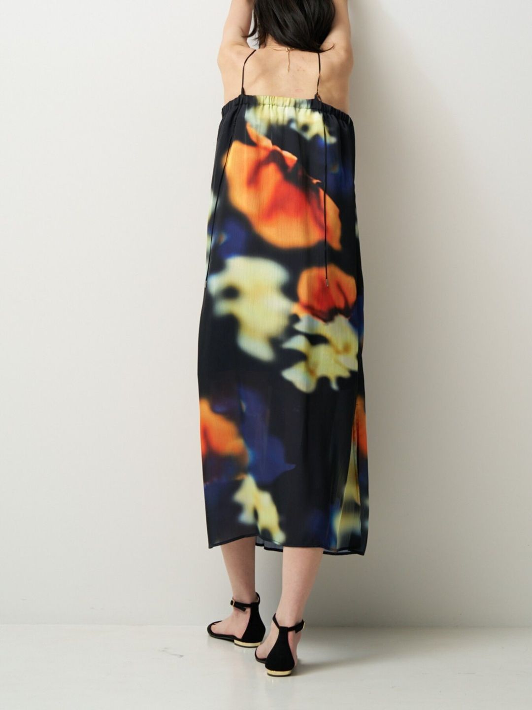 [5563-622MK] フォグフラワープリントOP モカ