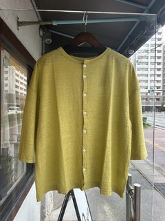 リバイバルリネンワイドカーディガン ライム