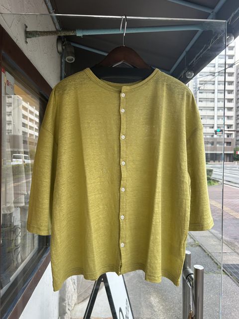 リバイバルリネンワイドカーディガン ライム