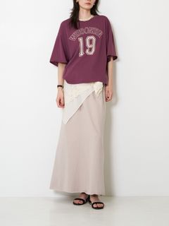 [2863-716KK] ミニ裏毛ツイストSK ライトベージュ