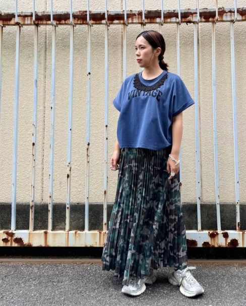 pearl necklace VINTAGE Tee ネイビー
