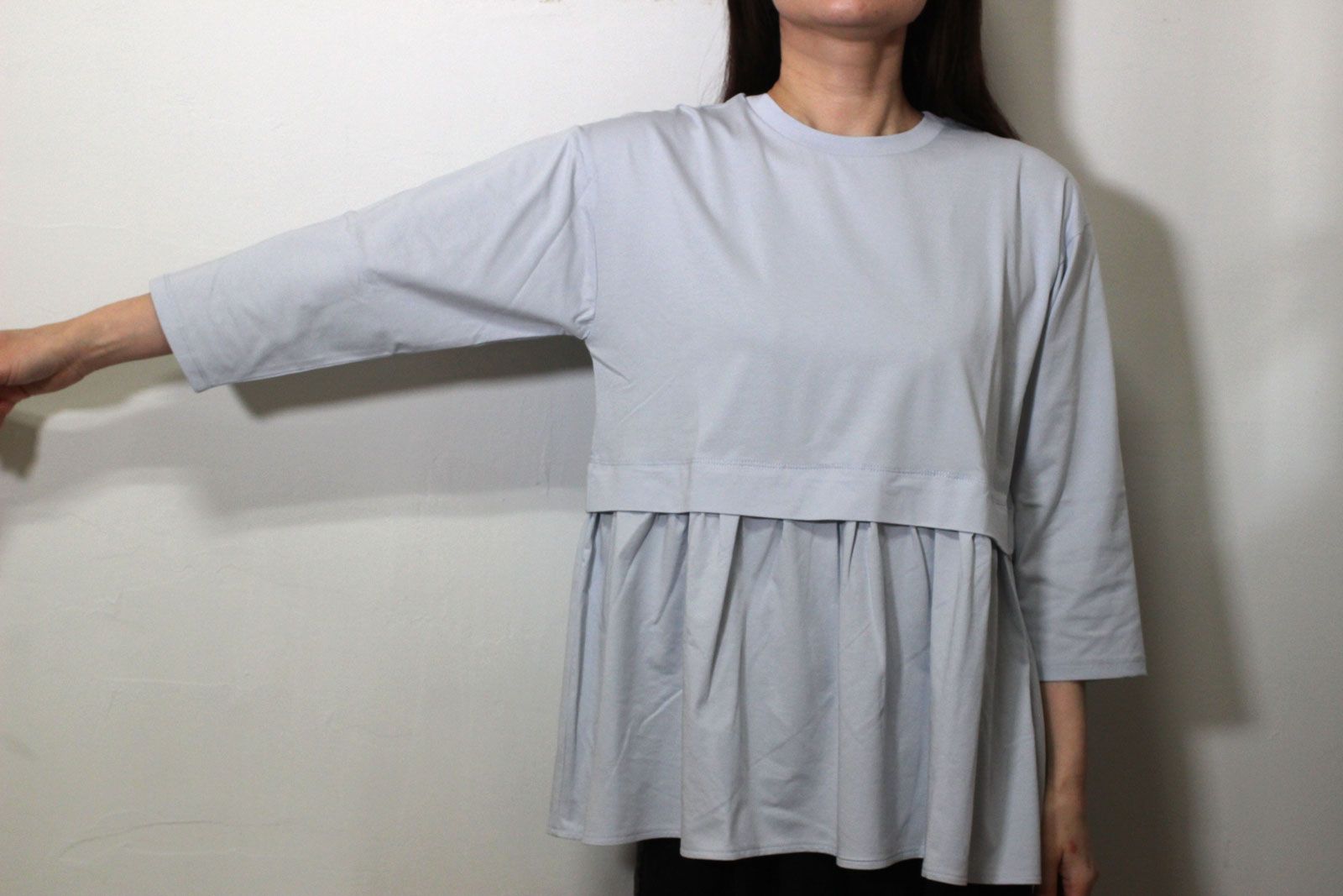 レイヤード風カットソー サックス