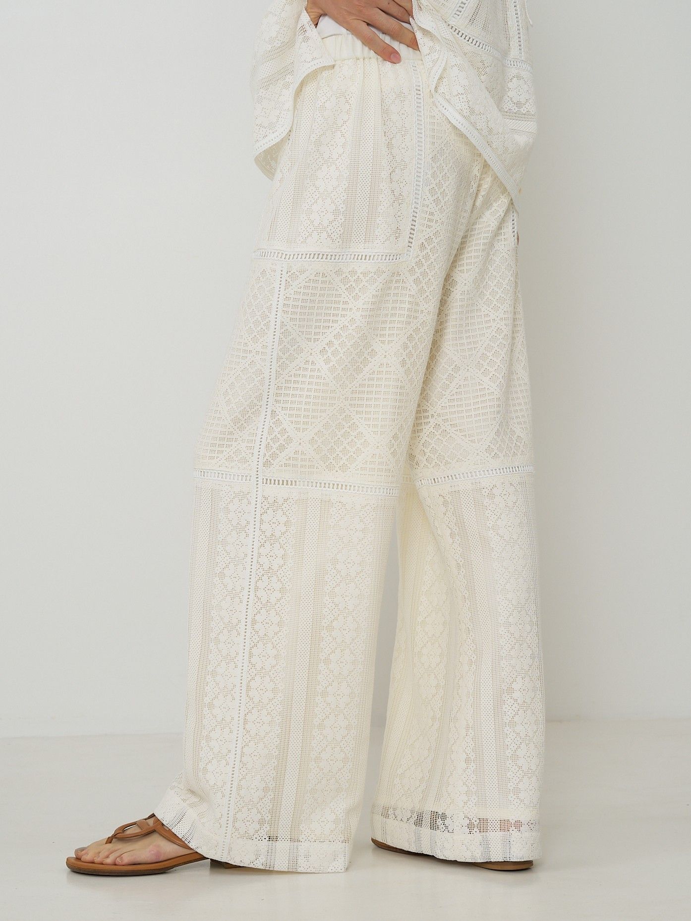 [3561-051BZ] パッチワークレースPT ブラック