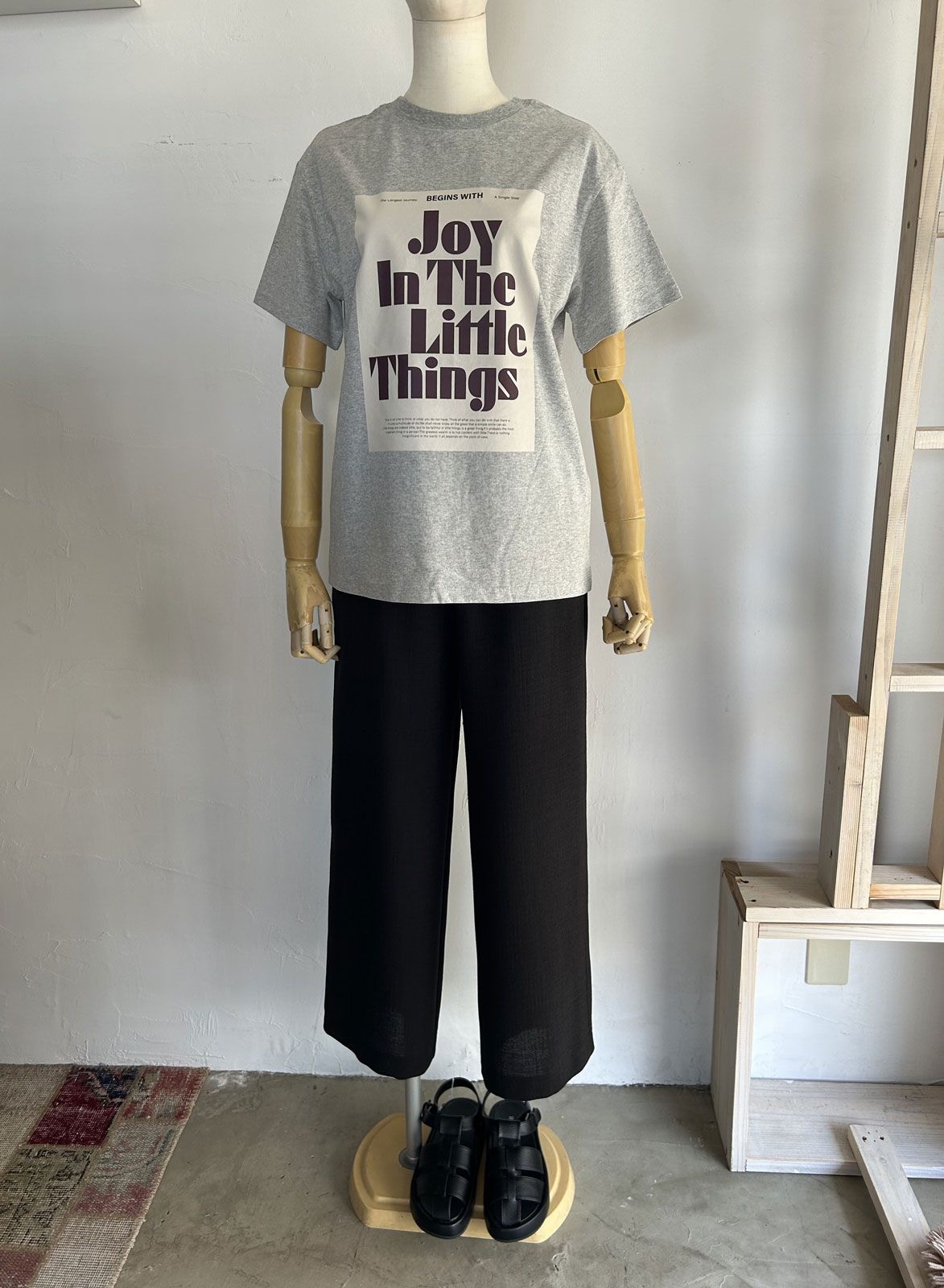 ロゴプリントTシャツ 杢グレー