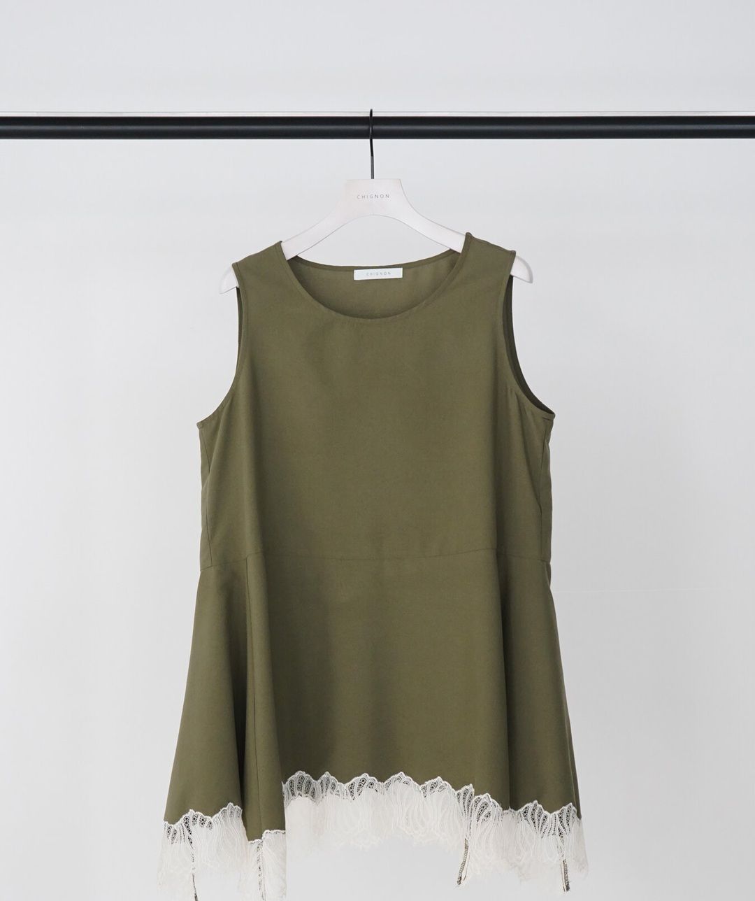 [1561-061-3NH] ヘムレースサテンタンク カーキ