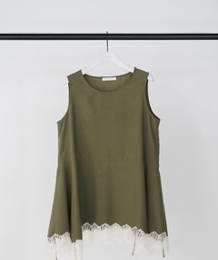 [1561-061-3NH] ヘムレースサテンタンク カーキ