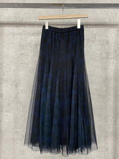 カモフラチュールスカート ネイビー