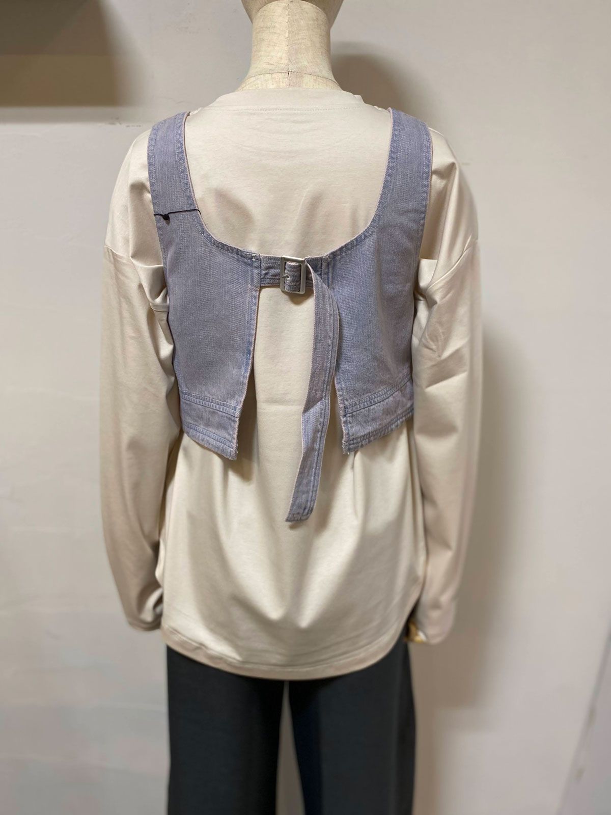 スラブデニム ビスチェ ブリーチ