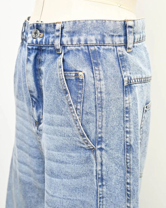 テンセルデニムバレルパンツ バイオウォッシュ