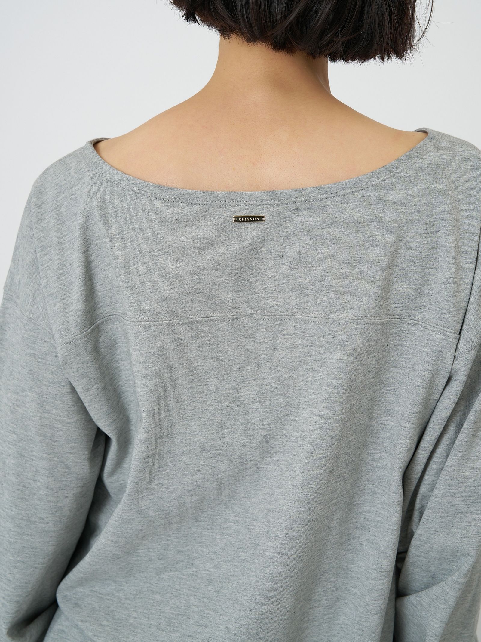 [8261-015KK] 度詰天竺ボートネックロンT グリーン