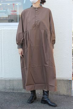 ロングスリーブハンドベルワンピース モカ