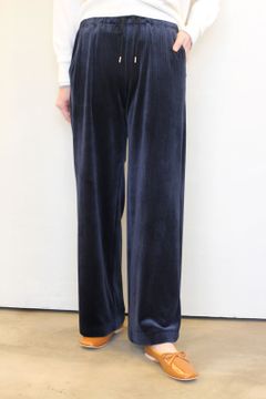 コーデュロイボンバーセミワイドパンツ ネイビー