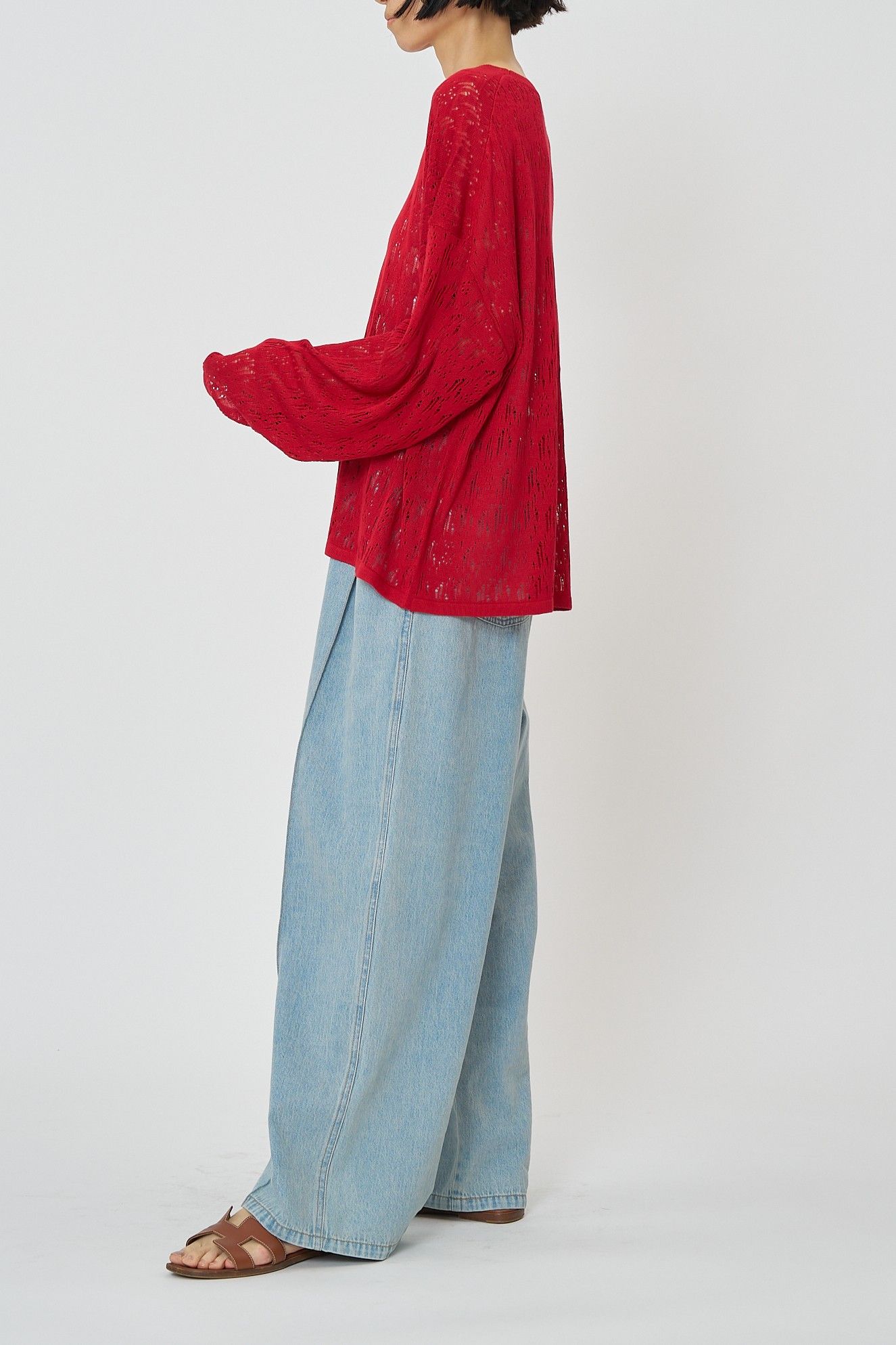 [9561-088GS] クラッシュドットニット レッド