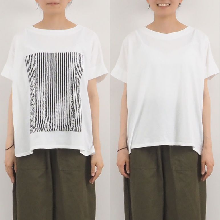 レクタングルパネルTシャツ ブラックxブラック