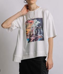 オーシャンフォトプリントTシャツ ホワイト