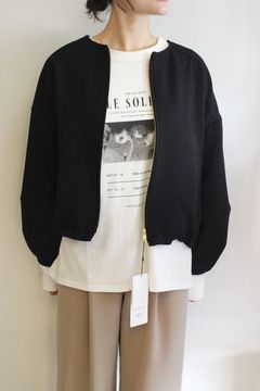 ウールリッチラウンドネックZIPブルゾン ブラック