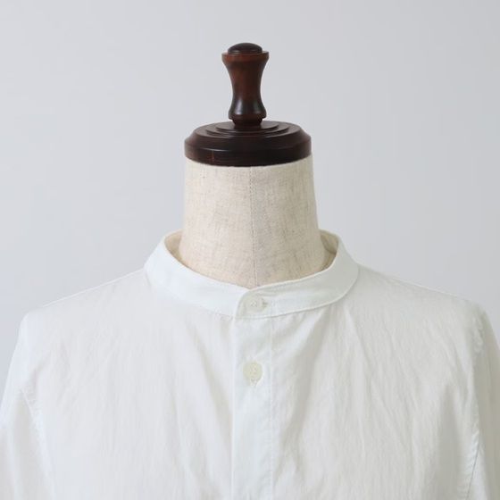 近江晒50sブロード袖ボリュームシャツ オフ