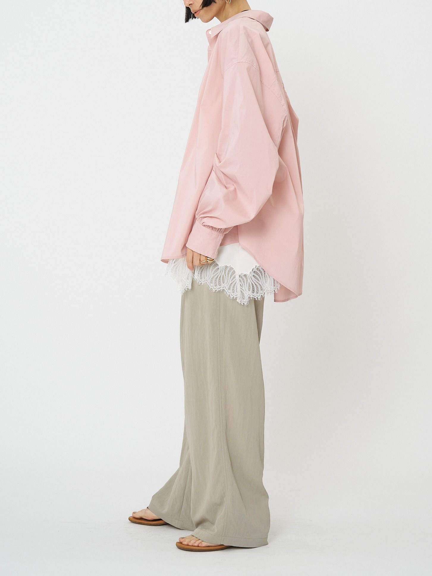 [1261-017KK] タックボリュームスリーブSH ピンク