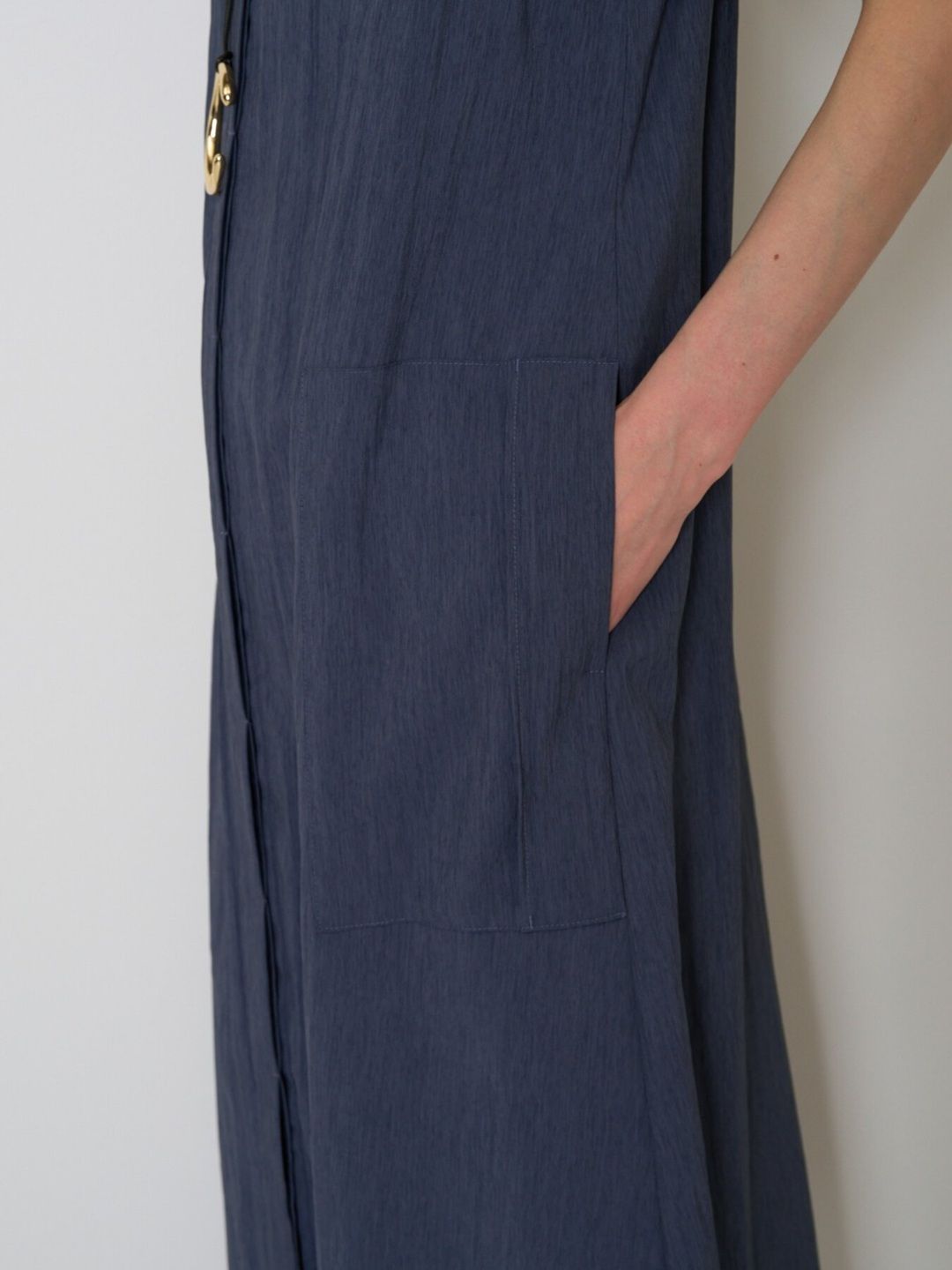 [5963-633MK] デザインPKロングOP ブラック