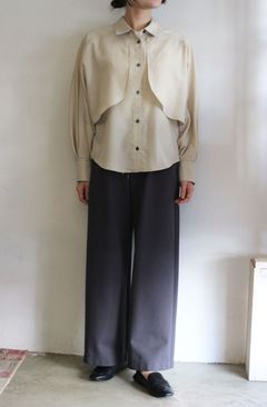 アモーレポンチセミワイドパンツ グレー