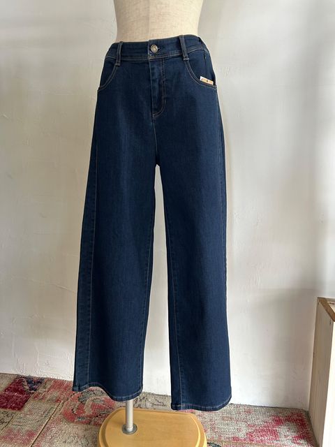 サイドライン ワイドストレート デニムパンツ インディゴ