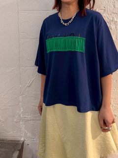 tulle bar TRANOI. wide tee ディープブルー