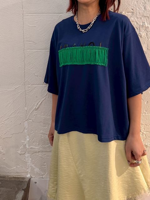 tulle bar TRANOI. wide tee ディープブルー