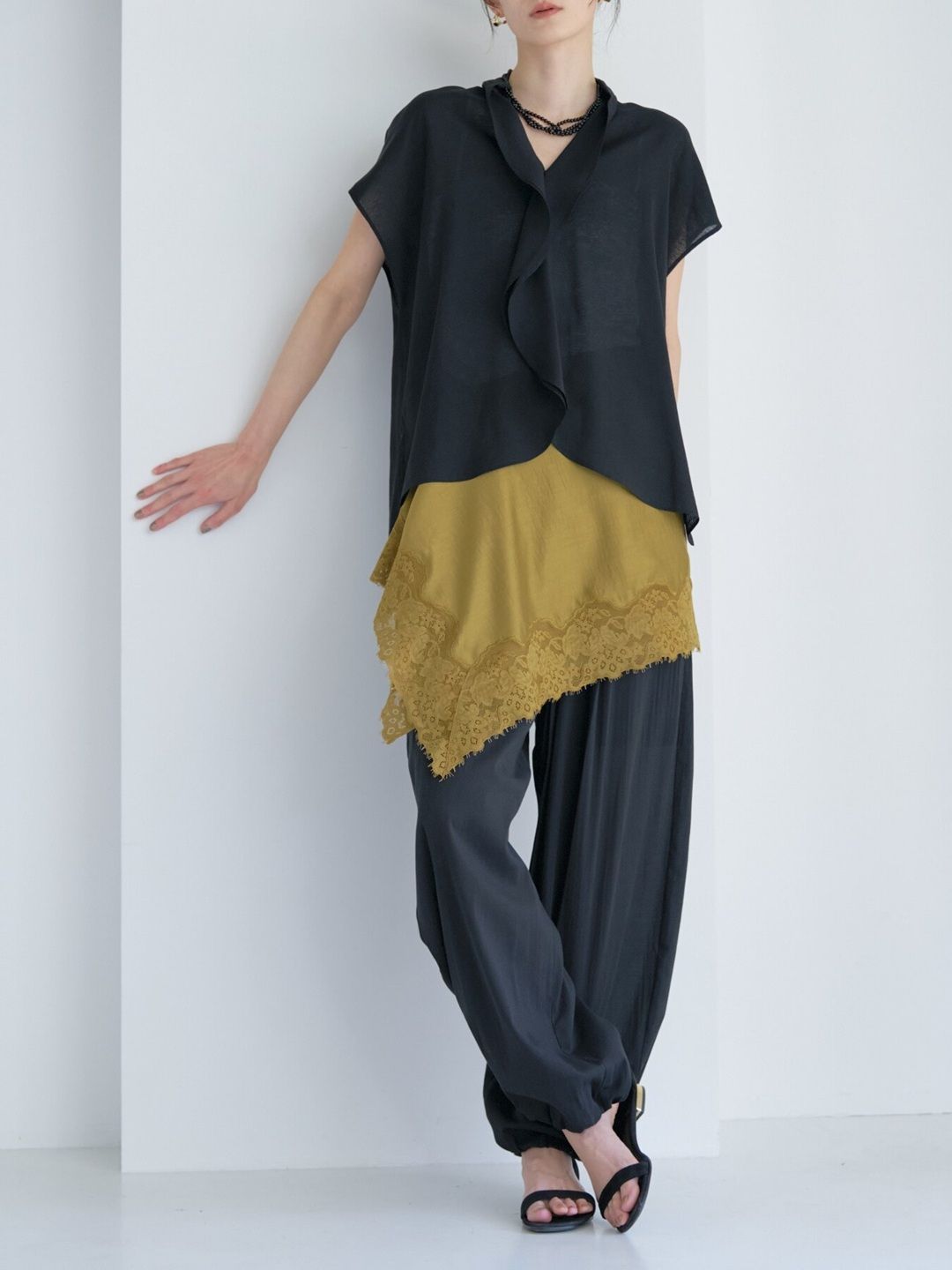 [1263-631MK] フロントカーブヘムシャツPO アイボリー