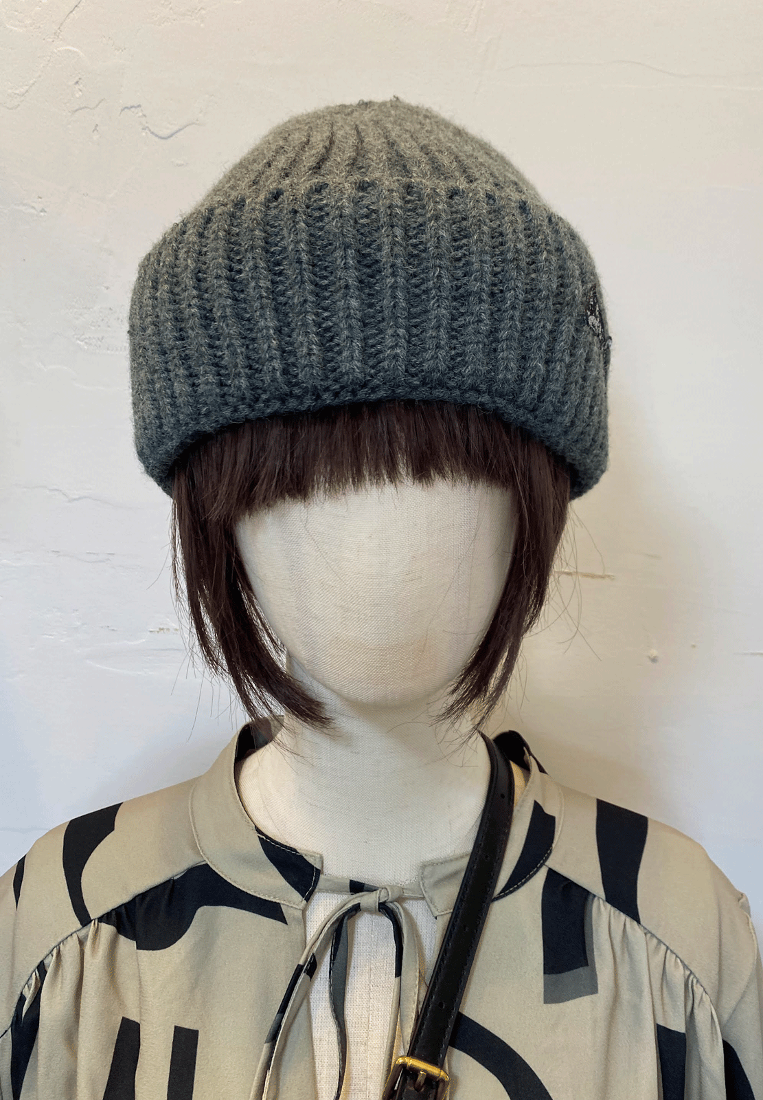 TORA ニットキャップ チャコール