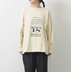 裏毛やとおもっ天竺ヴィンテージフライヤープリントT エクリュ