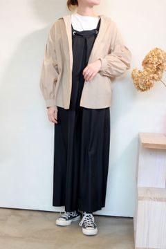 フード付きタイプライターブラウス ベージュ