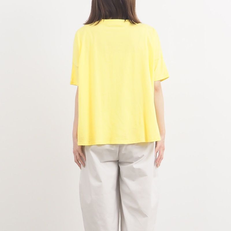 ナチュラルソフト天竺くつろぎちゃんプリントシャツ レモンイエローグリーン