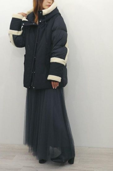 ボアラインダウンジャケット ブラック