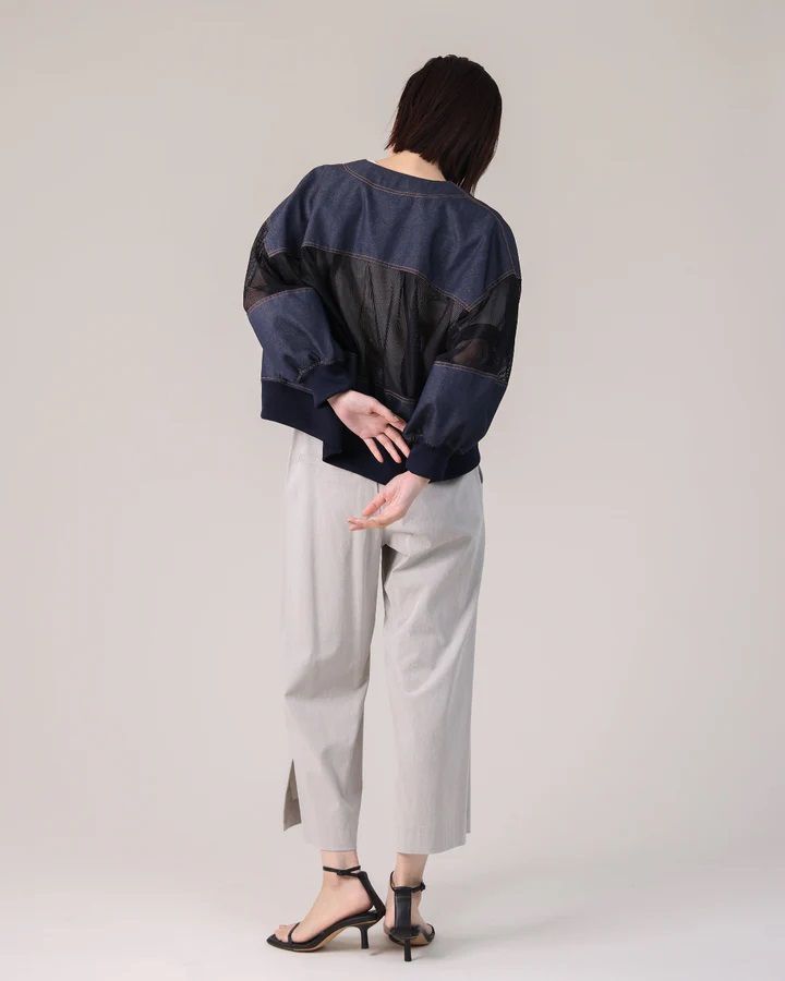 アサレチック サイドスリット 8.5分丈パンツ ライトグレー