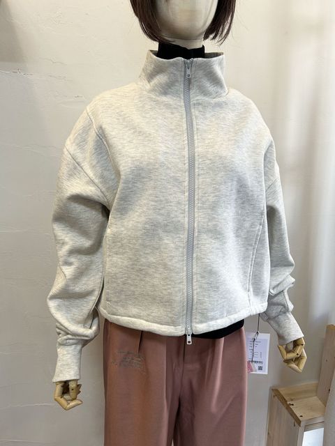 裏起毛 Wジップハイネックブルゾン オートミール