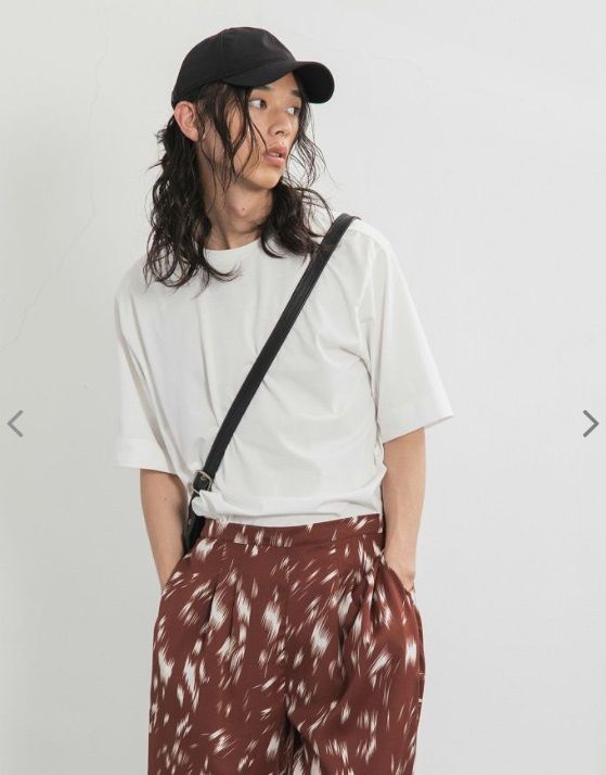 5分袖Tシャツ 白豆
