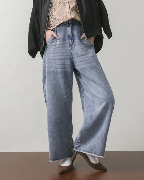 テンセルデニムバレルパンツ バイオウォッシュ