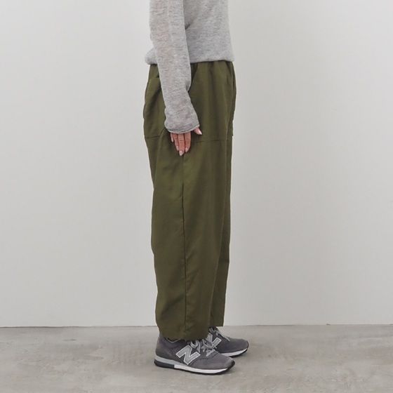 ムラ糸ミリタリー バックサテン クラフトパンツ ベージュ