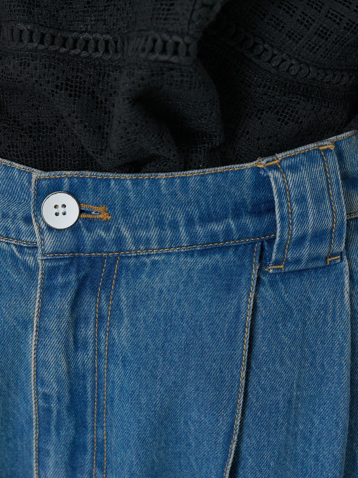 [3861-042BT] センターステッチデニムPT ブルー