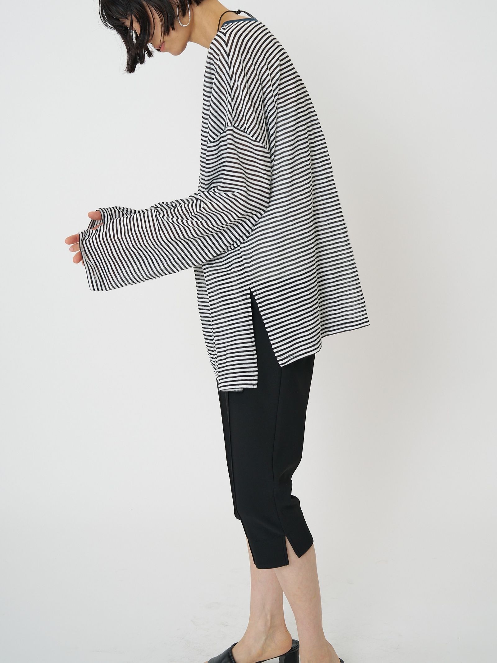 [8461-107KK] シアーボーダーTee グリーン