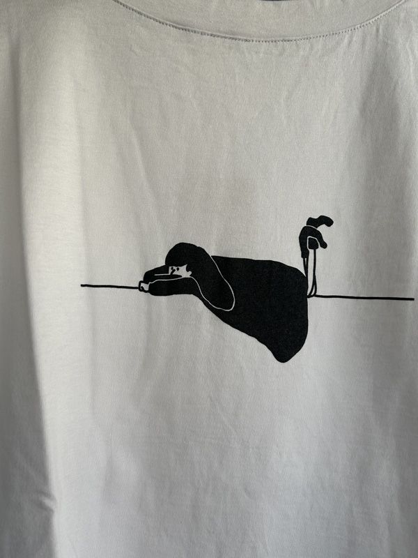 ナチュラルソフト天竺くつろぎちゃんプリントシャツ グレーブラック