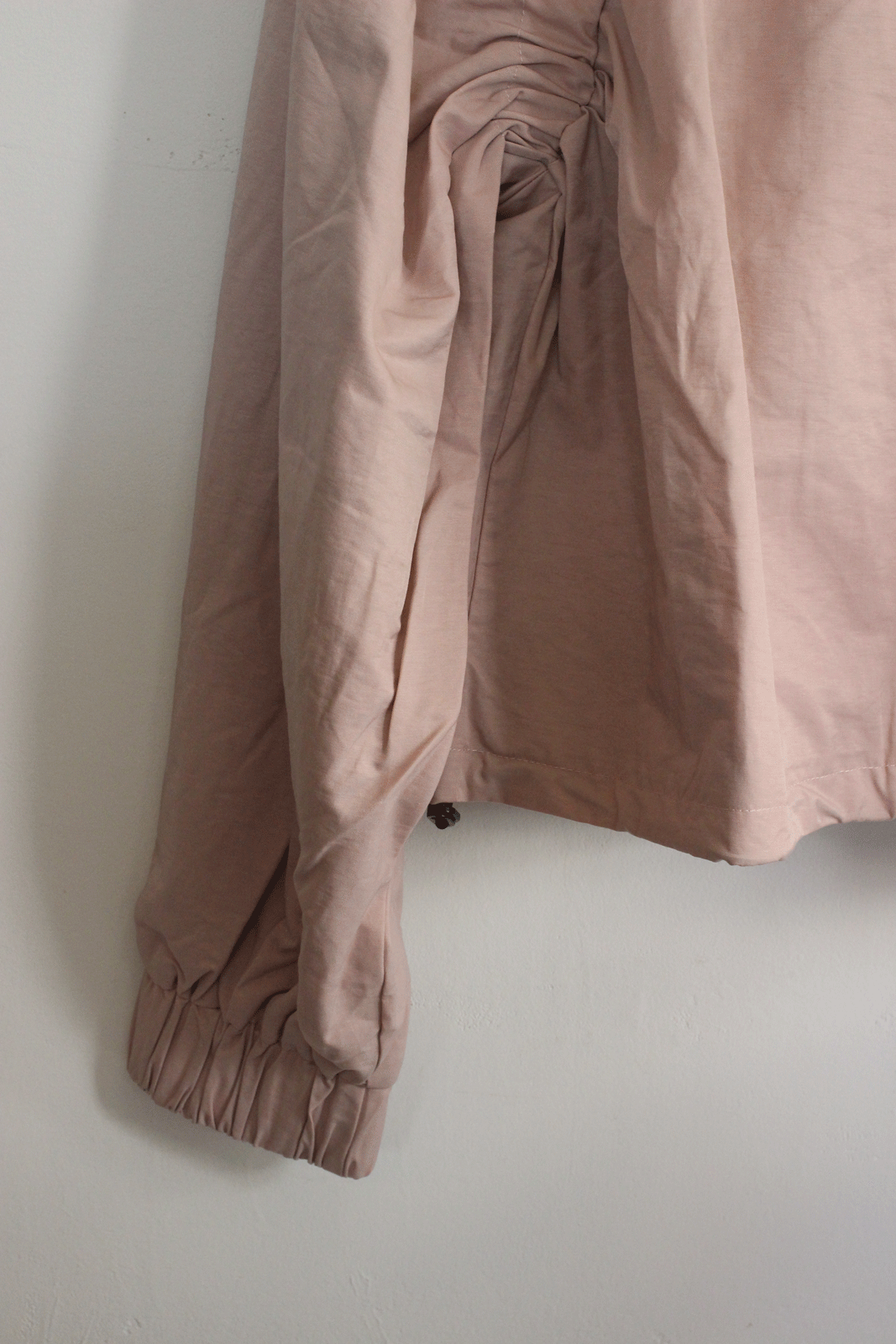 ラグランシャーリングジップショートブルゾン ピンク