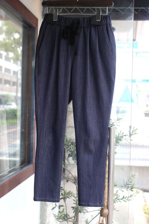テンセルストレッチデニムリボンパンツ インディゴ