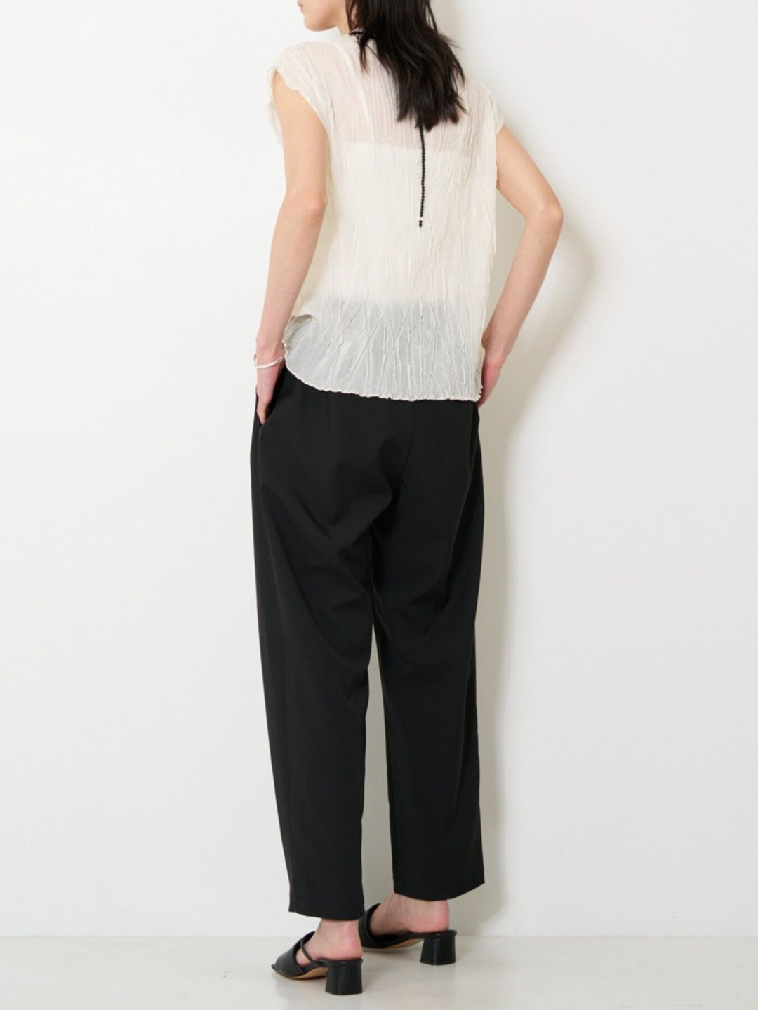 [8563-689BT] モチーフリンクルフレンチPO アイボリー